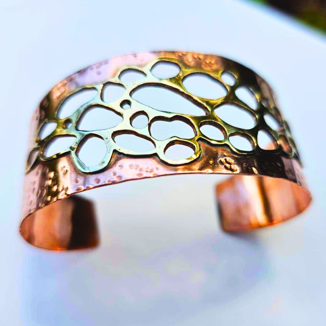 Textured metal on metal bracelet