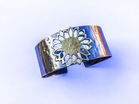 Sunflower Bracelet – Warm Healing Copper Jewelry for Fall Fashion