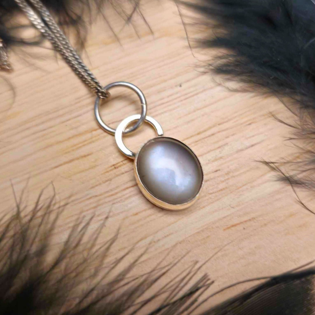 Shimmery Moonstone Pendant – Petite Sterling Silver Jewelry for Elegant Gifting