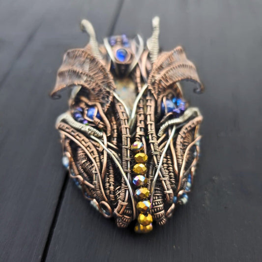 Hand-Sculpted Wire Dragon – Mixed Metal Art in Copper, Brass, and Silver