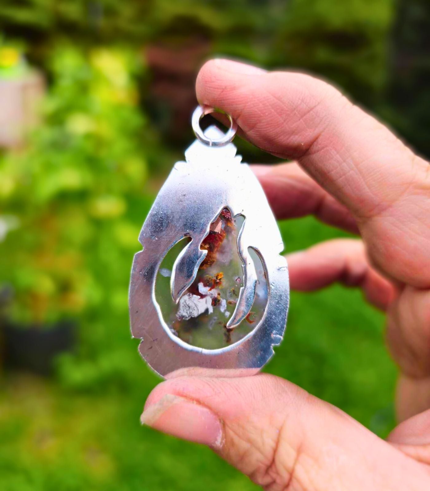 Stunning Fall Fashion: Chalcedony Howling Wolf Moon Pendant